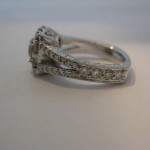 14kw Diamond Engagement Ring with round and baguette Diamonds3
