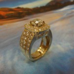 14ky Gold Round Diamond Halo Engagement Ring2