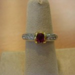 Oval Ruby and Diamond Pave