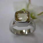 Yellow Sapphire Cushion Cut Bezel Ring